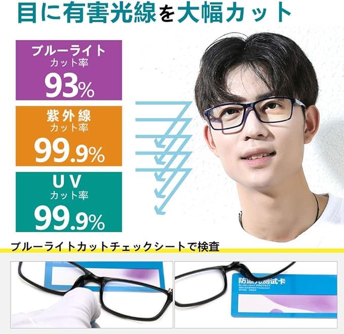 Dollger Blue Light Blocking Blue Light Wellington for Men and Black and Blue Glasses, Non-Prescription, Ultra-Lightweight (16g), Blocking, Style,