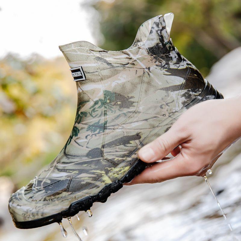 Low tube medium tube lightweight non-slip high tube rain shoes wear-resistant men's shoes fashion rain boots shoes student breathable