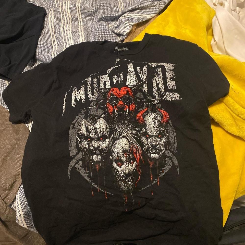 Редкая черная футболка Mudvayne Heavy Metal Классический стиль Унисекс Мужская Женская Унисекс XXXL
