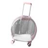 Cat Trolley Case Transparent Breathable Labor Saving Silent Moving Outdoor Rolling Pet Carrier for