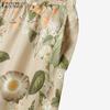 ZANZEA Blusa de Manga 3/4 para Mujer y Pantalones Casual Estampado Floral Conjuntos de Dos Piezas