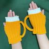 Unisex 3D Beer Mug Gloves Woolen Yarn Knitting Warm Gloves Beer Glass Gloves  Autumn and Winter