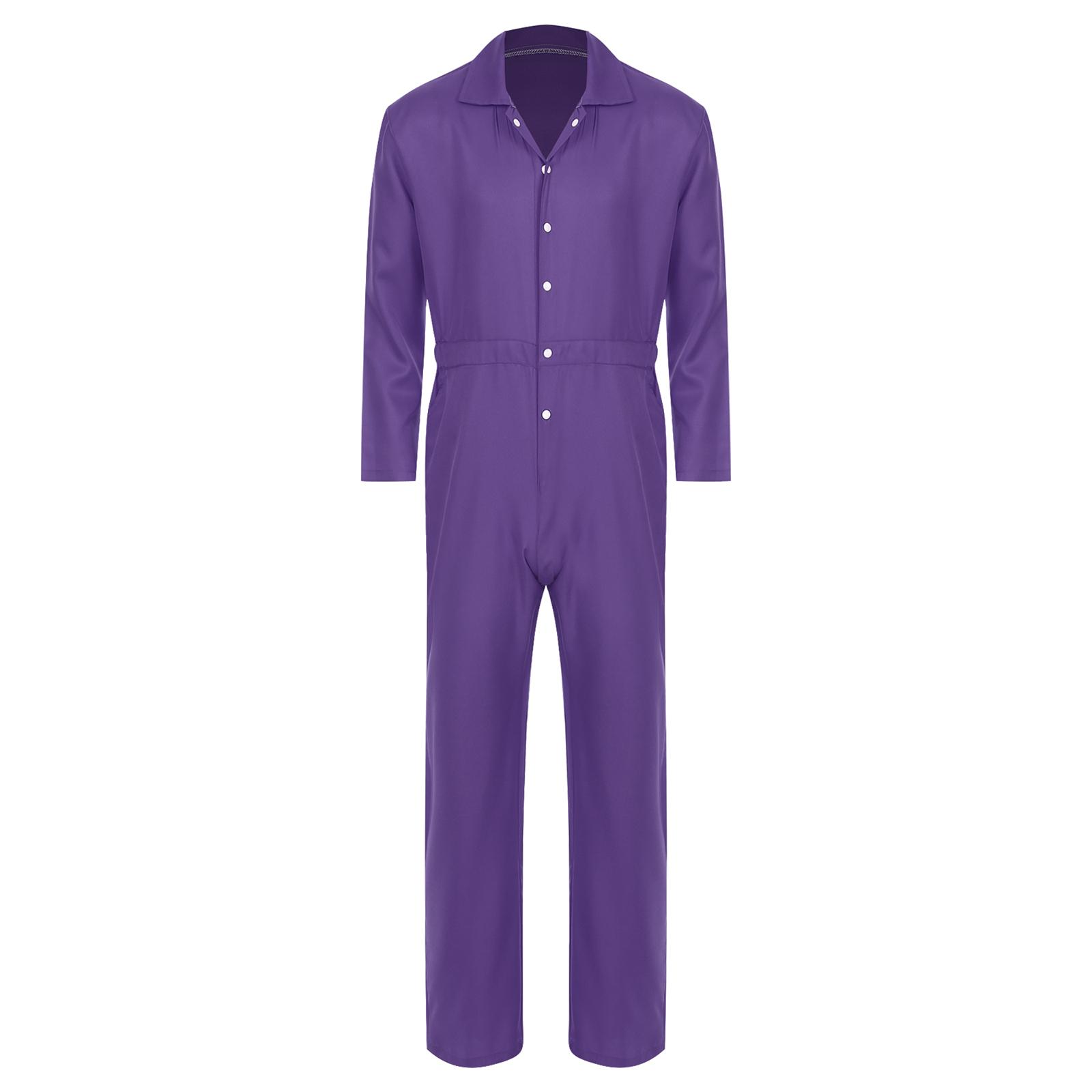 

Mens Wear Resistant Turn Down Collar Long Sleeve Button Up Work Coveralls Jumpsuit Uniforms M