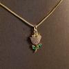 Elegant Rhinestone Tulip Necklace: Creative, Personalized Clavicle Chain in European & American Niche Fashion Style