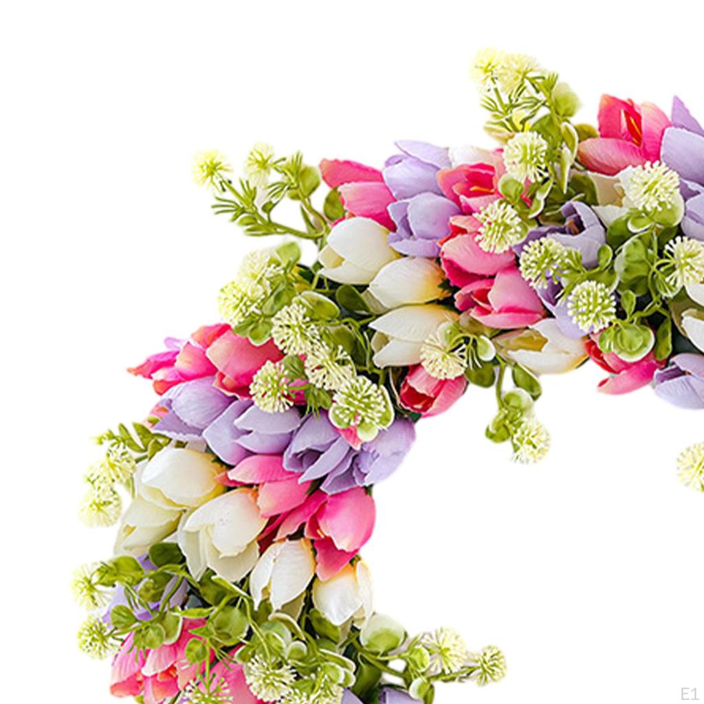 Konstgjord Tulpanblomma Krans Mors Dag Vår för Hennes Kvinnor Flickor Mamma Födelsedag