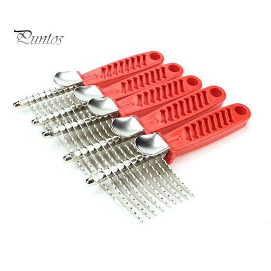 Dog Dematting Comb Rake Detangler Brush for Dogs Stainless Steel Grooming Comb Cats Pets Matted Fur Removal On Undercoat Tool Pet Supplies