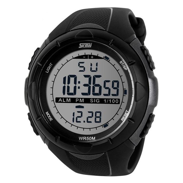 SKMEI 1025 50M Water Resistant Electronic Alarm Clock Men Digital Watch Outdoor Sports Watches LED Outdoor Dress Wristwatches