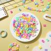 700Pcs Mixed Colors Letter Flat Beads Straight-Hole DIY Jewelry Beads Bulk Beads  Necklaces