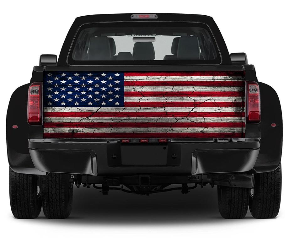 Kühner Rot Weiß Amerikanische Flagge Druck Heckgrafik Aufkleber für LKWs und SUVs