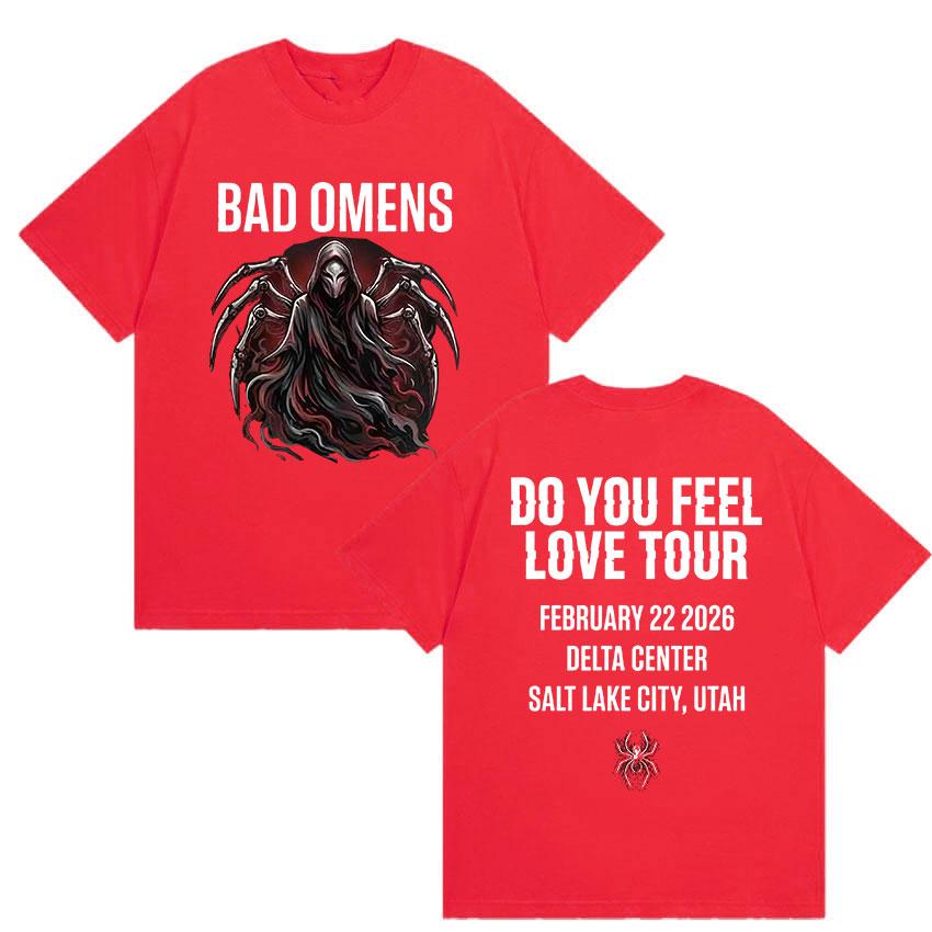 

Rock Band Bad OUnisexs Do You Feel Love Tour 2026 Graphic T Shirts Unisexs Gothic Vintage Cotton Short Sleeve Tshirt Y2k Streetwear S