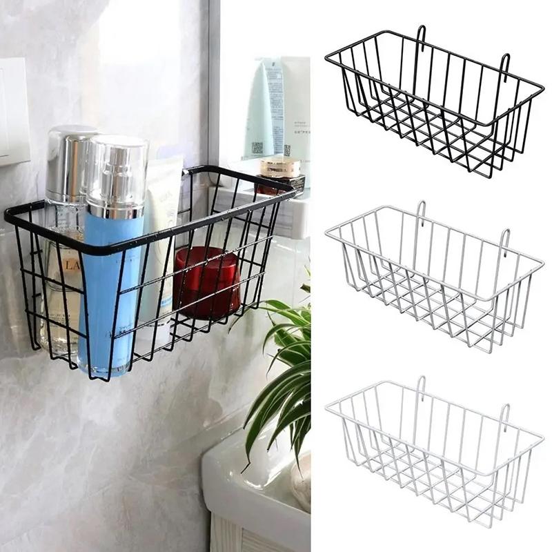 Metallgitter Kleiner Hängekorb DIY Eisen Wandhängehalterung Badezimmer Wandhänge-Aufbewahrungskorb Küchenregal Heimdekoration