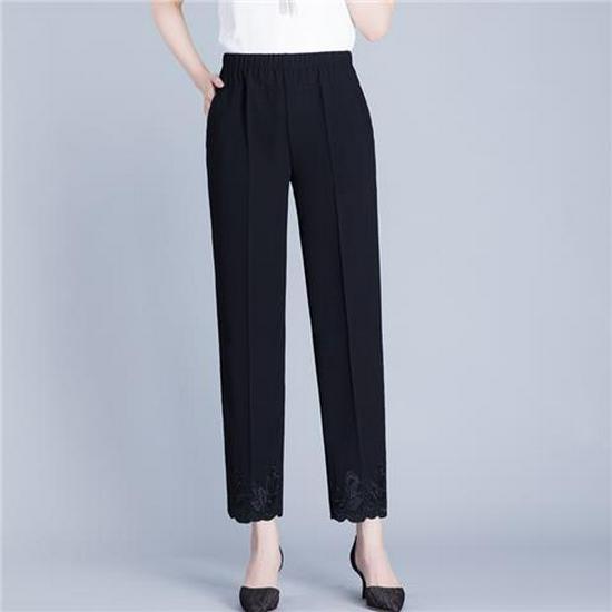 Mom s Summer Chiffon Loose High-Waisted Pants for Women XL (80-95 Jin)
