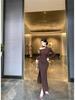 Women's One-Shoulder Slash Neck Halter Dress - Cinched Waist, Slit, New Style 