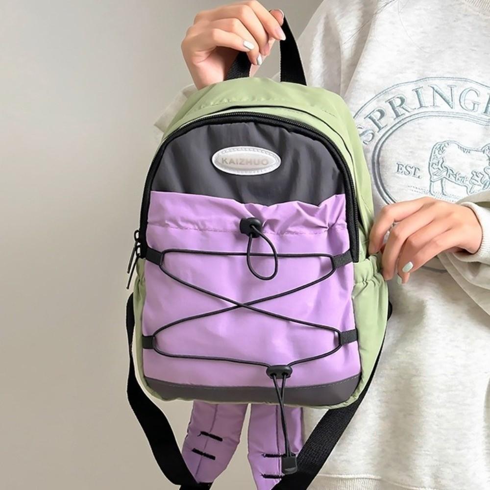 Japanese Style Lightweight Backpack Large Capacity Solid Color Nylon Shoulder Bags Versatile Casual Student Schoolbag Outdoor