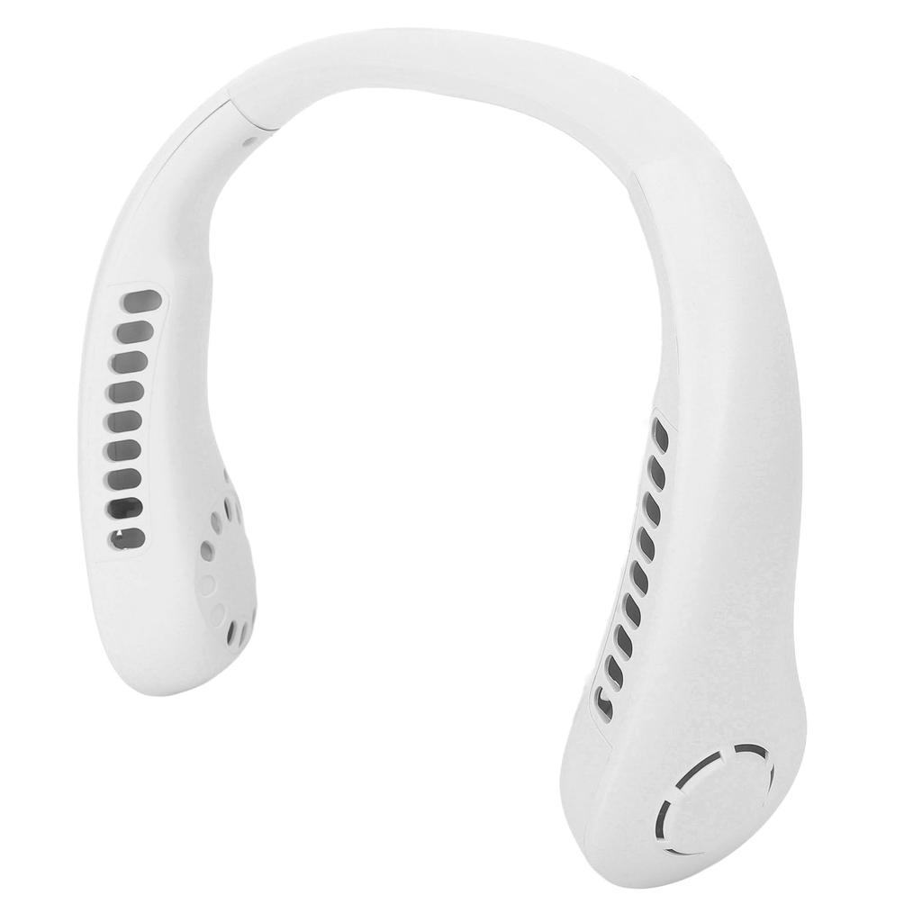 Portable Neck Fan 3 Speeds Adjustable Low Noise Rechargeable Hands Free Bladeless Fan for Women and Men White