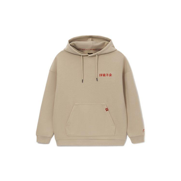 Li Ning Sports Life Collection Sweatshirts Men's Khaki Hooded Moderate Regular AWDS159-1
