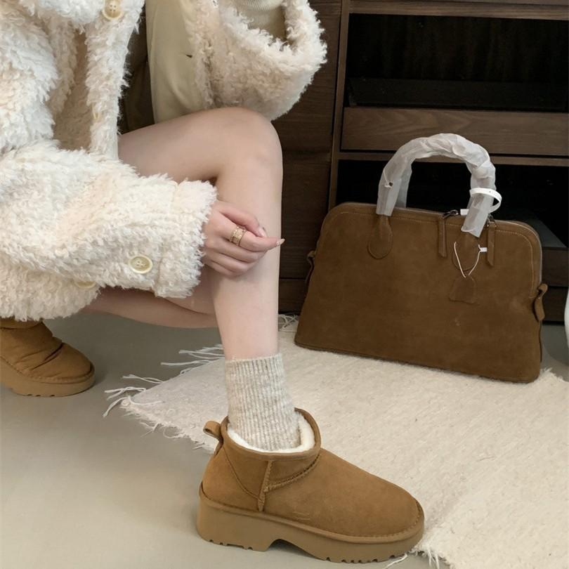 Slippers Women's Outer Wear 2025 New Winter Fur Integrated Thick-soled Bag Head Fluffy Slippers Plush Snow Boots Cotton Shoes