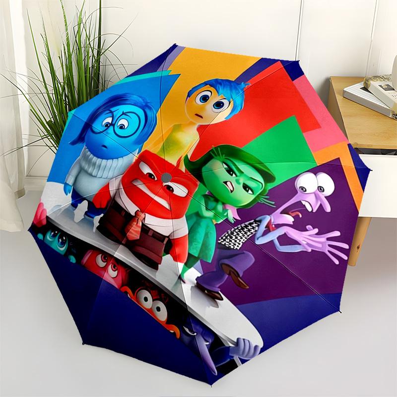 

Emotions, Inside Out Themed Automatic Opening and Closing Umbrella, Brightly Colored 8-rib Portable Umbrella, Suitable for Men and Women, A