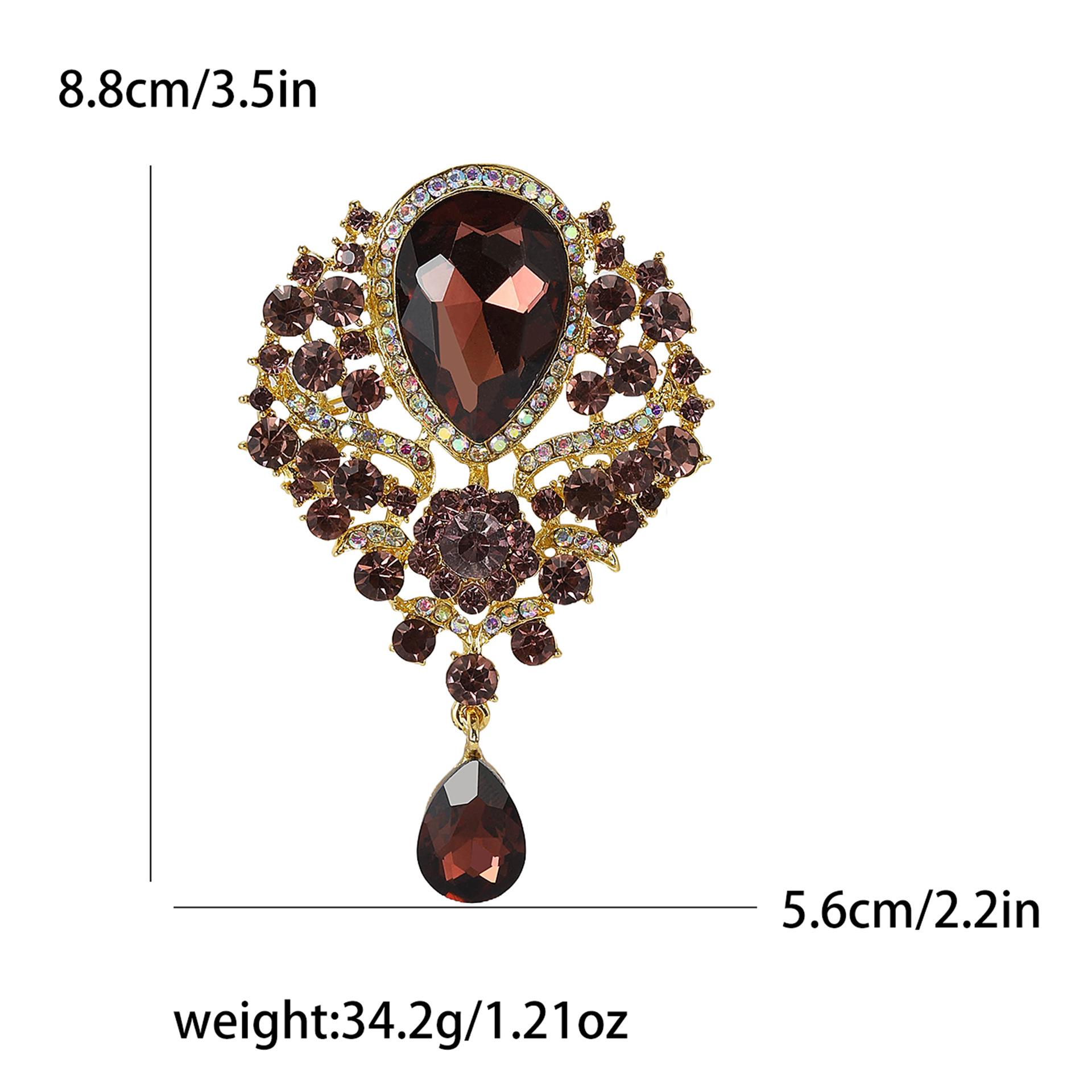 Элегантный сплав горный хрусталь капля воды стеклянная брошь универсальный женский пальто костюм корсаж ювелирные изделия булавка