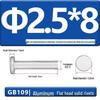 Flat Head Aluminum Solid Rivets GB109, Hand-Hammered, Size M2-M8