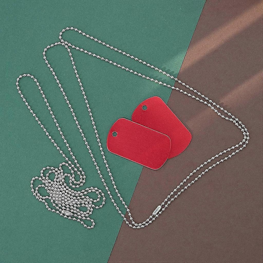 Aluminum Blank Tags Stamping Blanks Dog Metal Tags Engraving Blanks With Necklace Chain Y