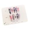 Handmade Press-On Nails With 3D Embossed Design Glitter Chrome Finish Women Stylish Edgy Sweet Cool Nail Art Tips