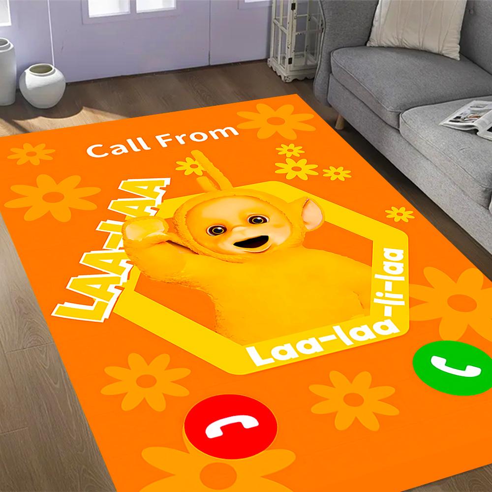 Teletubbies Scooter Adventure Themed Anti-Slip Rugs - Polyester Home Decor, Suitable for Bedrooms, Living Rooms, Doorways, Studios, and Decorations