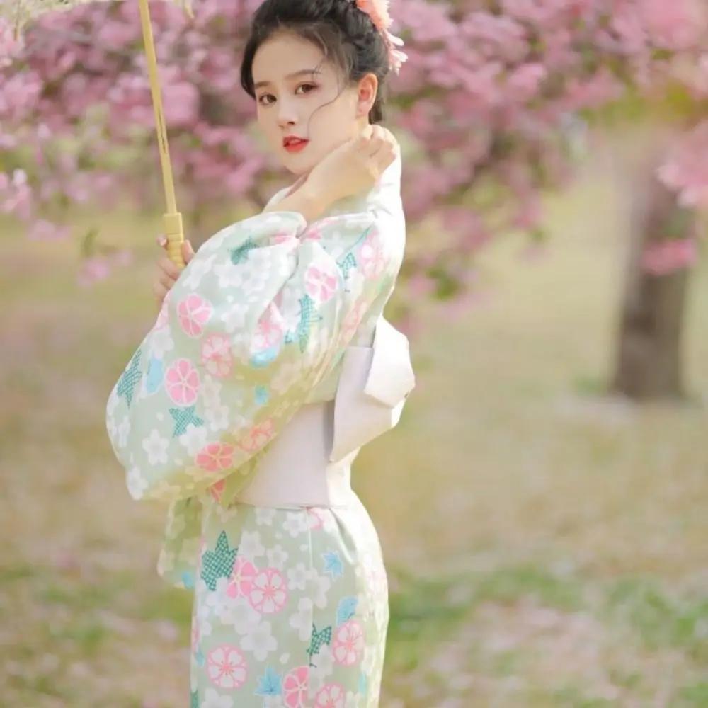 Kimono Giapponese Tradizionale Floreale Stampato Stile Giapponese Asiatico Ragazza Sakura Kimono Vestito Eleganza Nuovo
