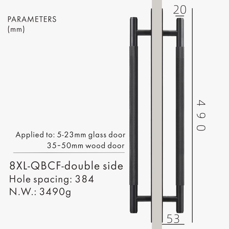 Dooroom Brass Knurled Door Handles Double Door Wood Door Shower Room Single Side Double Side Matt Gold Black Antique Brass Pulls