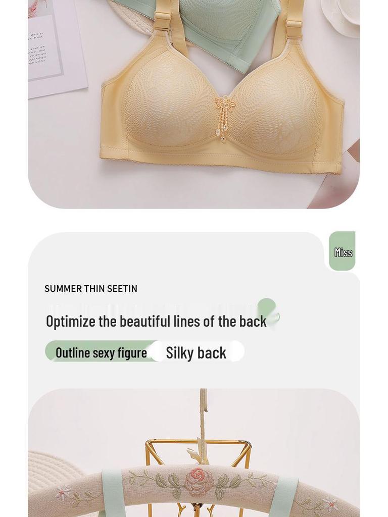 Plus Size No-Magnetic, No-Underwire Push-Up Side Support Anti-Sag Bra