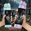 1PC Dark Wolf Head Realistic 750ml Color Plastic Sports Water Bottle Leakproof Flip Straw Lid Suitable for Sports Office Home Use
