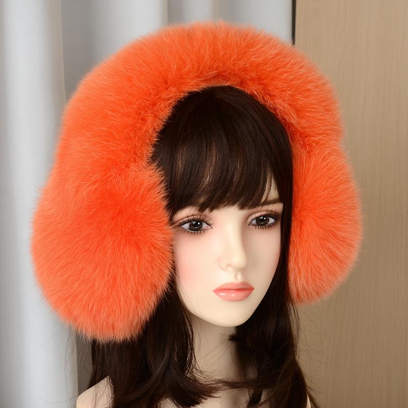 Women's Cute Fox Fur Earmuffs - Warm Winter Ear Warmers