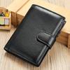 Men Faux Leather Wallet RFID Blocking Bi-fold Short Wallet Minimalist Slim Anti-Theft
