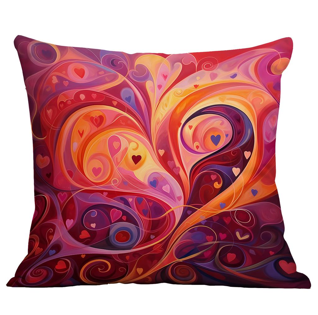 New Valentine's Day Pillow Case Creative Colorful Abstract Love Cushion Home Sofa Pillow Case