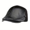 1 Peça Chapéu Masculino Gatsby Ivy, Top Couro Couro Bovino, Faixa Trançada de Poliéster Revestida de PU, Elástico, Trançado Não Têxtil, Preto, Dirigir, Caça, Pesca