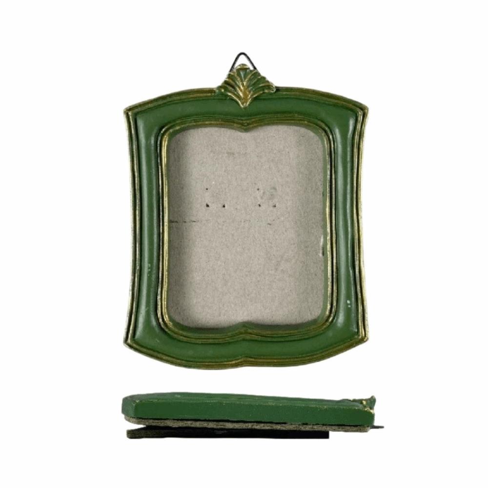 Green Picture Frame Ornaments Resin Photo Display Holders Baroco Style Photo Frame Living Room