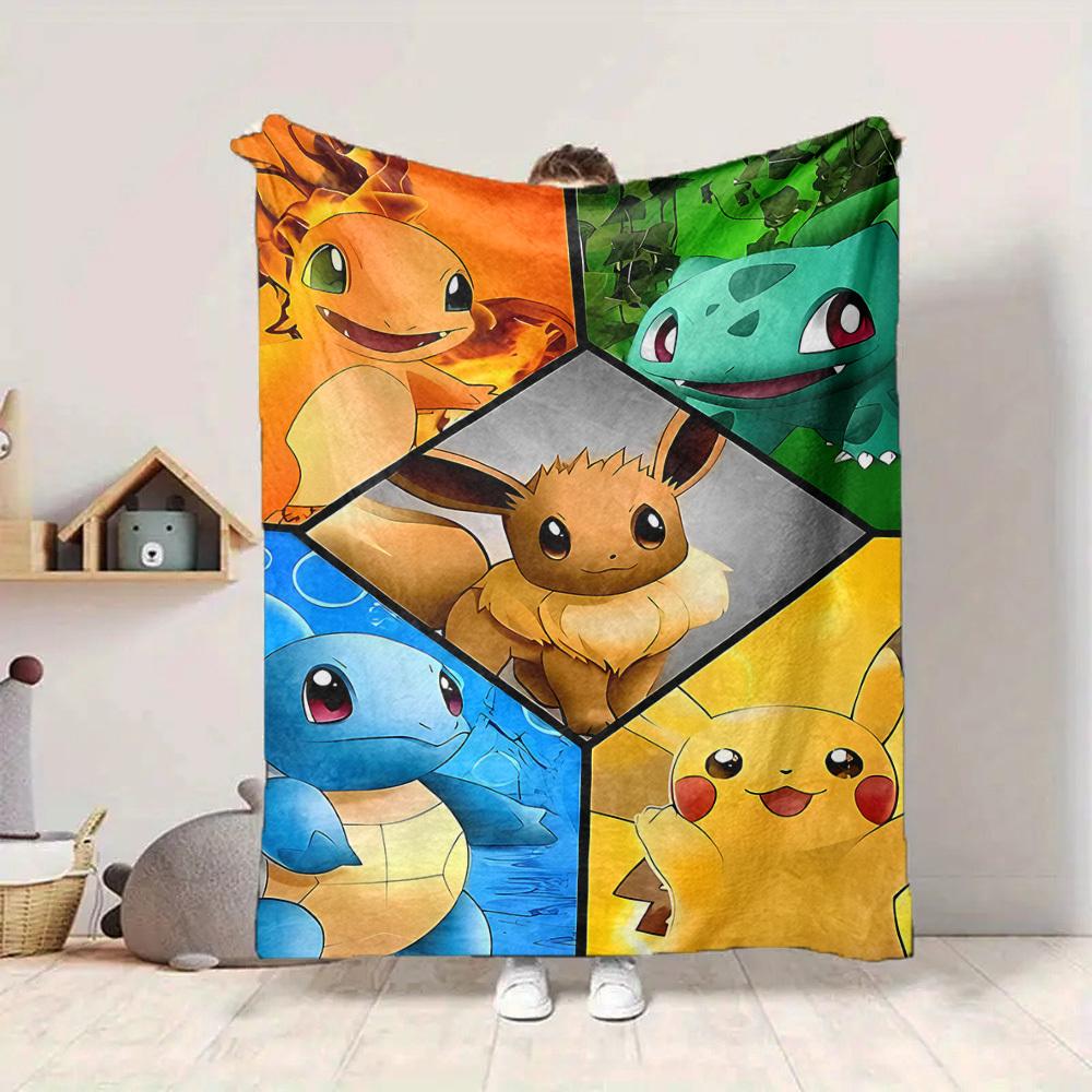 1pc Characters Flannel Throw Blanket HD Printed Lightweight Soft Warm All Season Blanket for Sofa, Bed, Travel, Camping Machine Washable