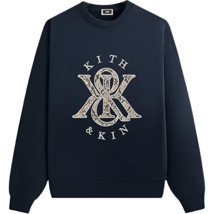 Kith K&K Python Nelson Crewneck Nocturnal Men Tops Blue KHM032807-413