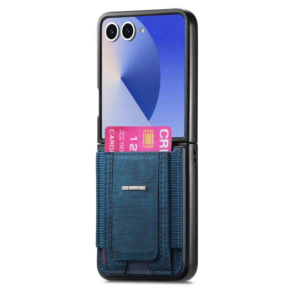 Samsung Z Flip 7/6 Leather Phone Case with Card Slot & Anti-Drop Foldable Screen Protection