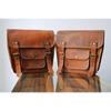 Genuine Goat Leather Motorcycle Saddle 2 Brown Panniers Saddlebags Pannier Bags