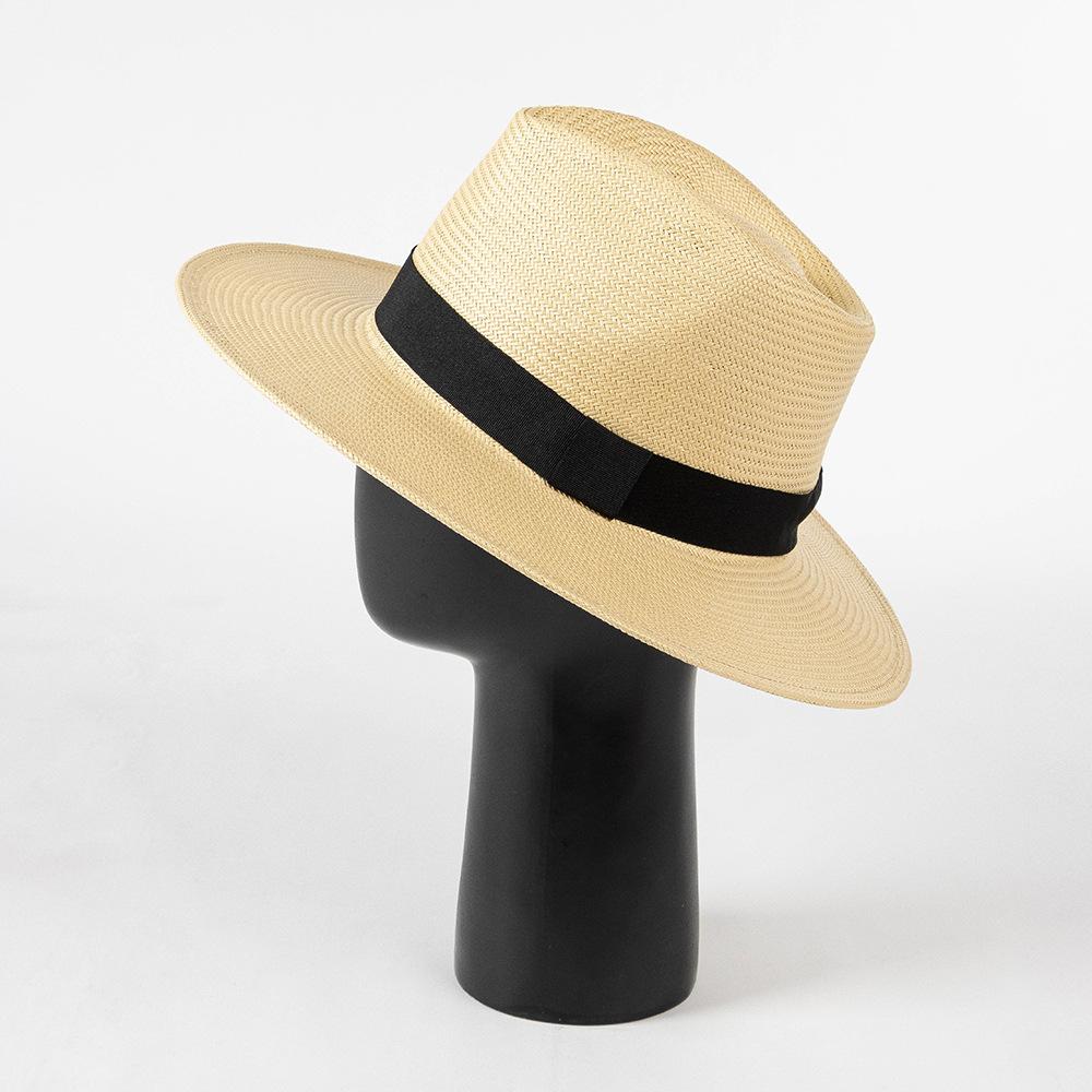 European, American spring and summer new fashion casual papyrus webbing Panama straw hat summer outdoor sunscreen sunshade jazz hat