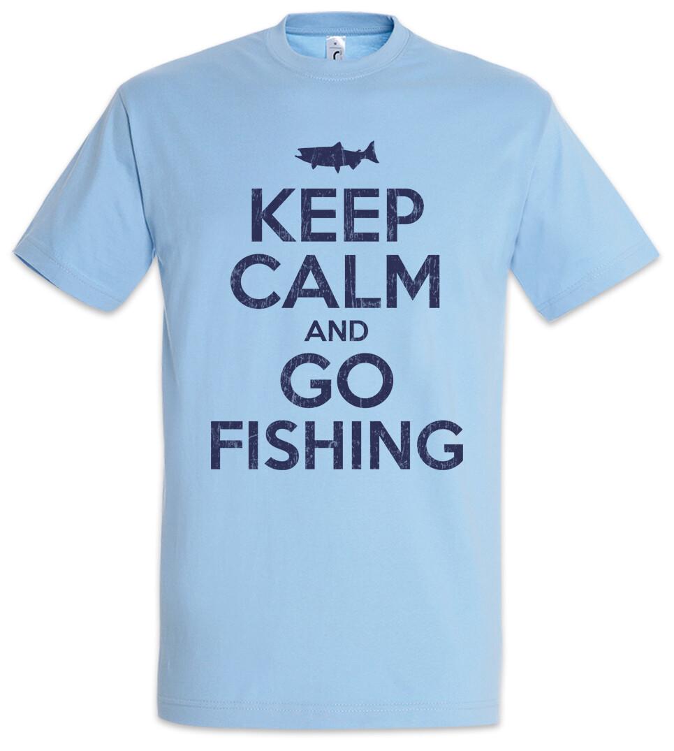 Keep Calm And Go Fishing T-Shirt American Hunting Sport Fisher Fish Sea Harpoon S