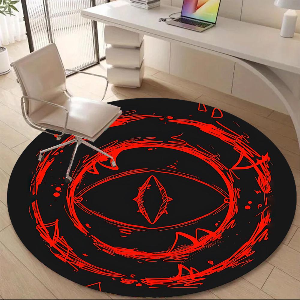 1pc Eye Symbol Office Round Area Rug, Indoor Mat Suitable ForOffice, Under Office Chairs Bedroom Living Room Home Decor, Room Deco U38