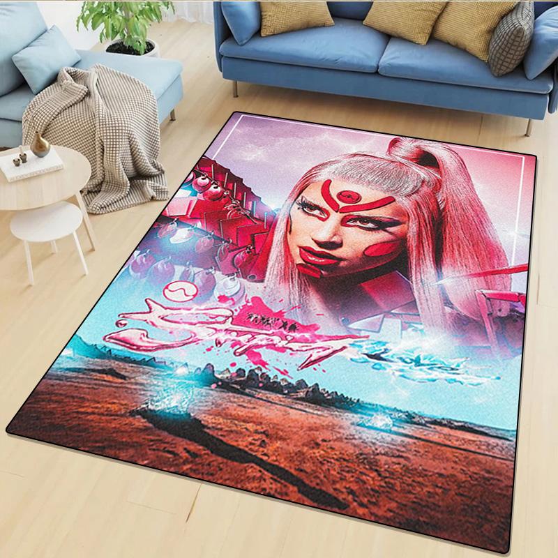 Tappeto Lady Gaga - Tappeto per la casa Tappeto decorativo per ufficio Per soggiorno Camera da letto Zerbino Tappeto da pavimento Tappeto per area sedia da computer