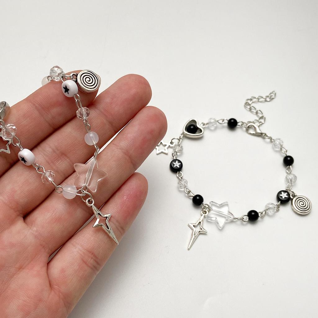 Unique Punk Style Hollow Five-Star Bracelet for Cool Girls and Boys - Heart-shaped Handmade Jewelry