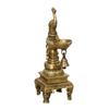 Antique Finish Decorative Handcrafted Brass Peacock Showpiece Diya With Bell And Stand, 13 Cm, 26 Cm, 9 Cm