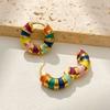 Colorful Round Ear Buckles Are Fashionable and High-end Brass Commuting Accessories