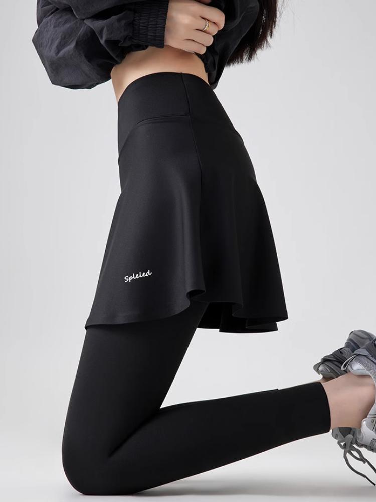 Fleece Leggings Herbst Winter A-Rock Warm Gefälschte Zweiteilige Shark Hosen Frauen Hohe Taille Sport Yoga Nahtlose Leggings