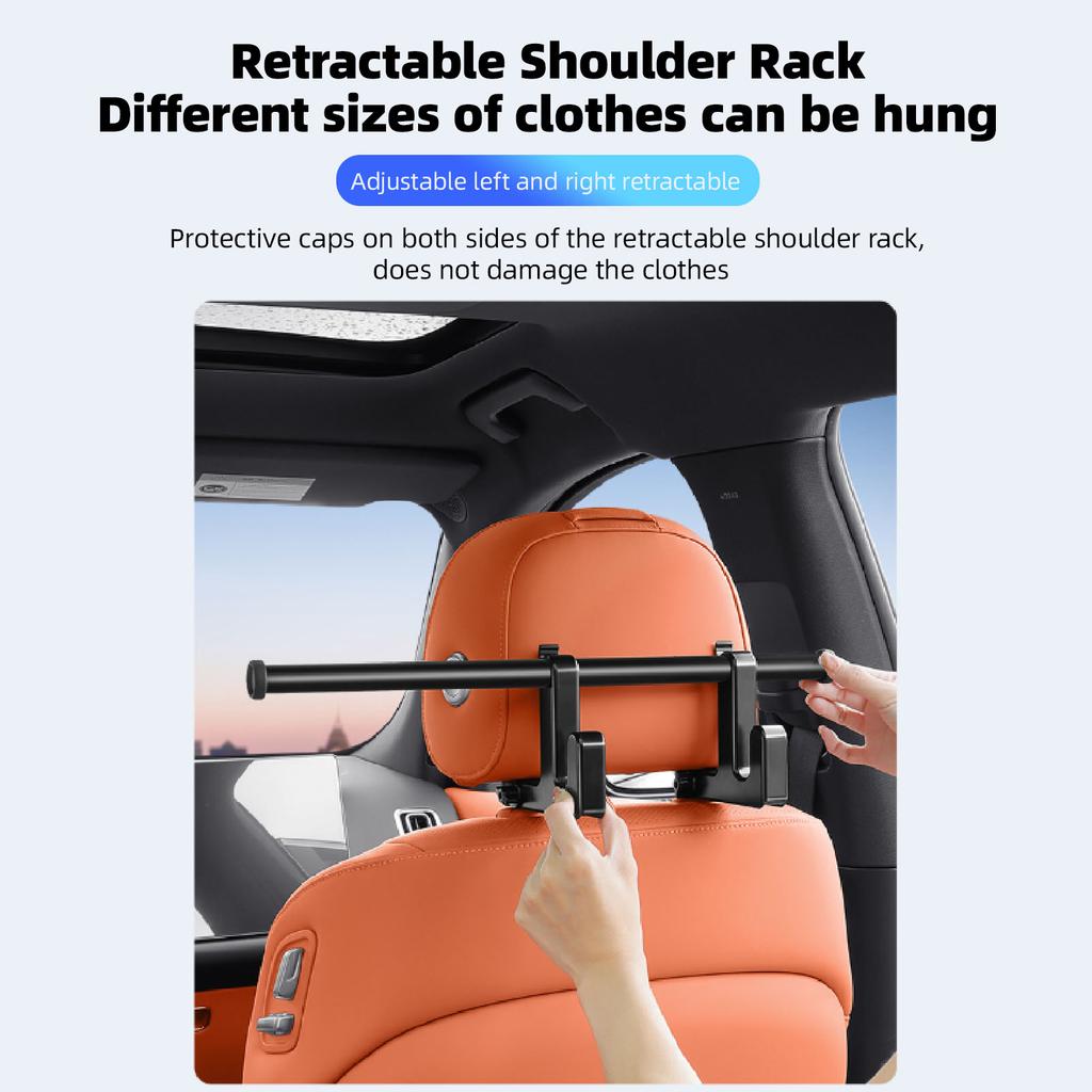 Car Seat Headrest Hanger Double Hook Design Strong Load Capacity Vehicle Back Seat Headrest Hanger Holder
