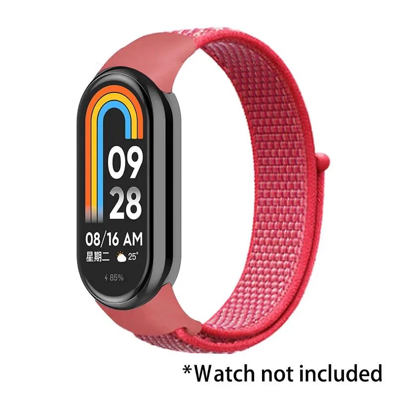 Nylon Loop Strap for Xiaomi Mi Band 9 8 7 6 5 4 3 Breathable Wristband Smartwatch Bracelet Sports Pulsera Watchband Miband 9 NFC